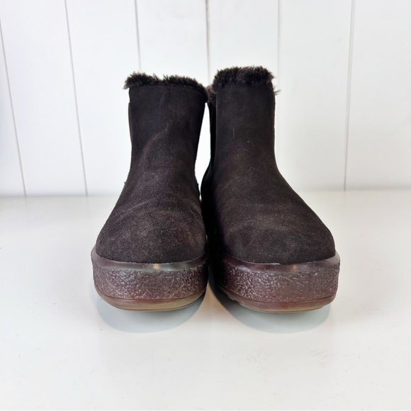 Madewell Suede Shearling Joey Pull-On Chelsea Boot Size 8 Dark Brown - Picture 3 of 10